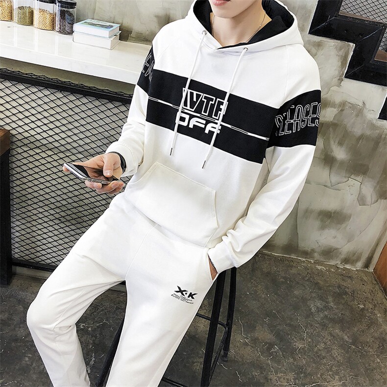 春秋青少年卫衣套装男 运动连帽外套棒球服两件套衣服DS54T图片