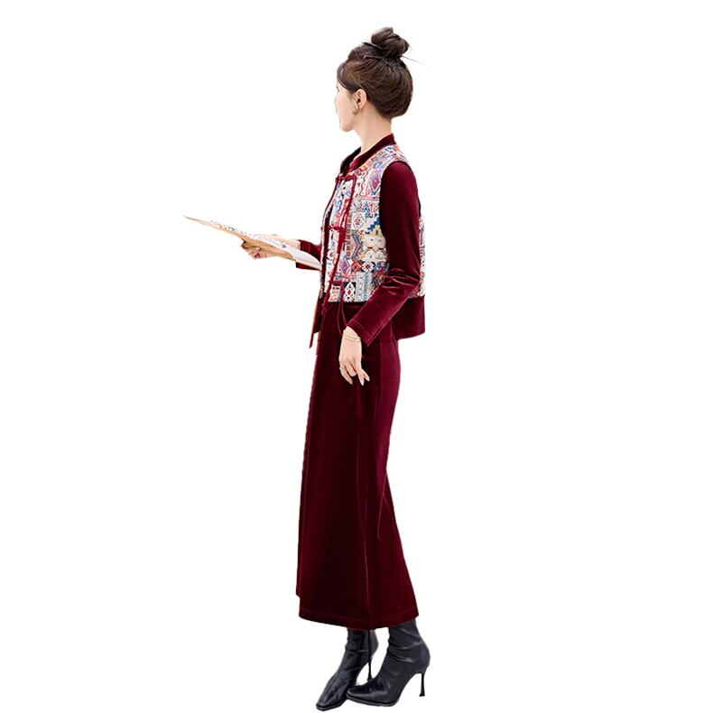 开春穿搭一整套新中式套裙女2025年新款女装时尚气质三件套,女装套装/套裙,关键词