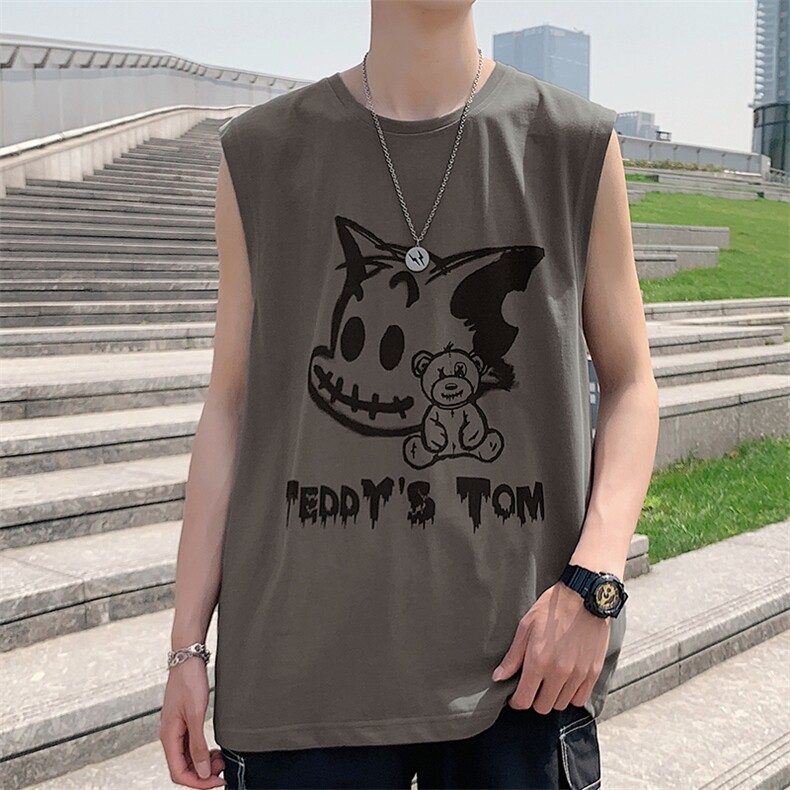 夏季港风宽松青少年休闲背心TC1114-P25,男装T恤,星座717