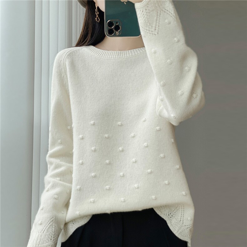 2025年秋季新款百搭长袖女士针织衫，女装针织衫/毛衣，忠诺羊绒