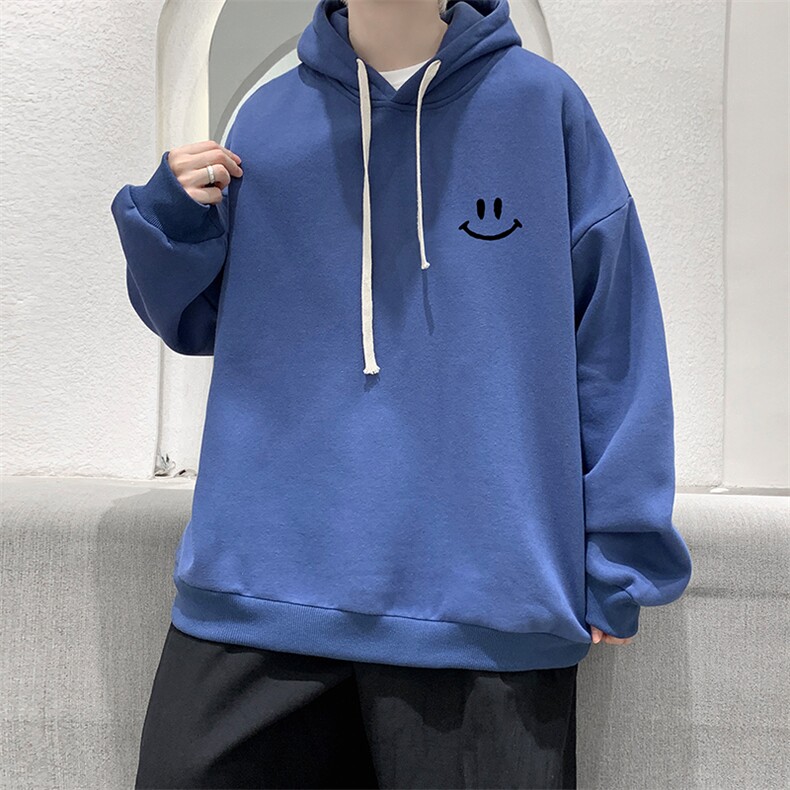 WY2204-P35加绒款-P40纯棉连帽卫衣男大码运动帽衫宽松薄外套男,男装卫衣,电商A040