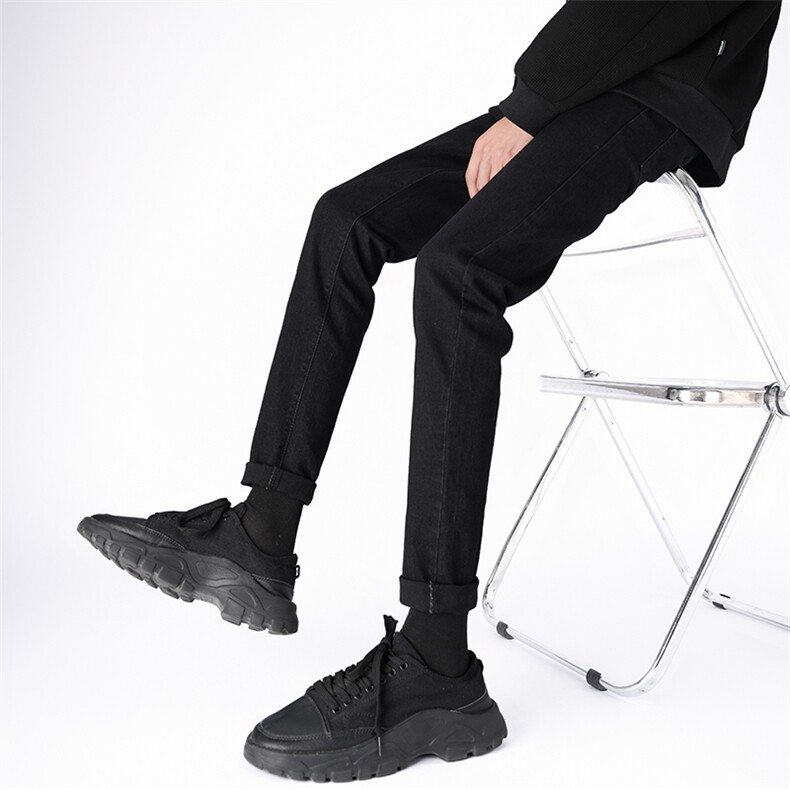 秋冬厚牛仔裤男2025年新款修身小脚男裤水洗弹力裤子9020，男装牛仔裤，电商B381-2