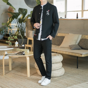 秋冬季风中山装秋装01套装男士唐装两件套A334-TZ704-P100图片