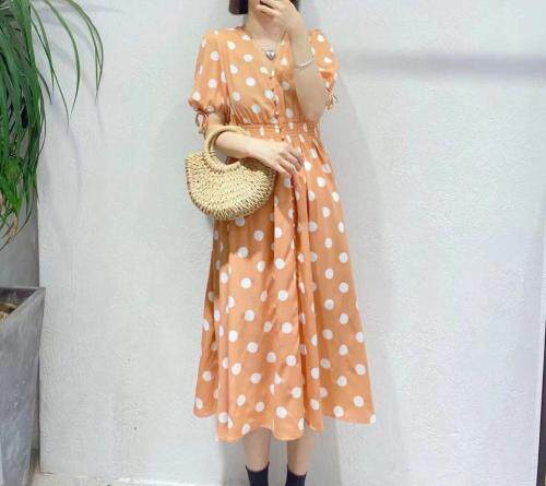 现货 夏季新款圆点连衣裙，女装连衣裙，洣沽