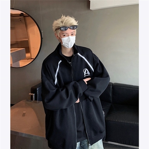 现货 开衫卫衣男青少年学院风班服刺绣拉链衫外套宽松秋装潮 P78图片