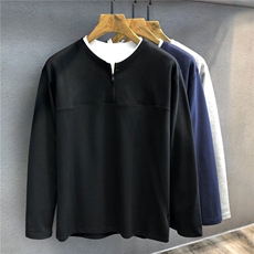 网络图，简约时尚百搭复合布料假两件卫衣XZ302B-1-W186P35，男装卫衣，星座302B-1
