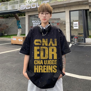 可48小时发货支持抖音得物来样二开 美式满天星亮片短袖T恤MTX710图片