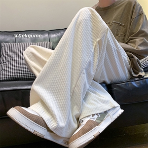8XL-M特大码秋季新款垂感休闲裤男宽松直筒裤男裤拖地裤K940P40图片
