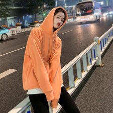 大货已出新款纯色加绒加厚卫衣浙宝262A-W028，女装卫衣/绒衫，Yologo