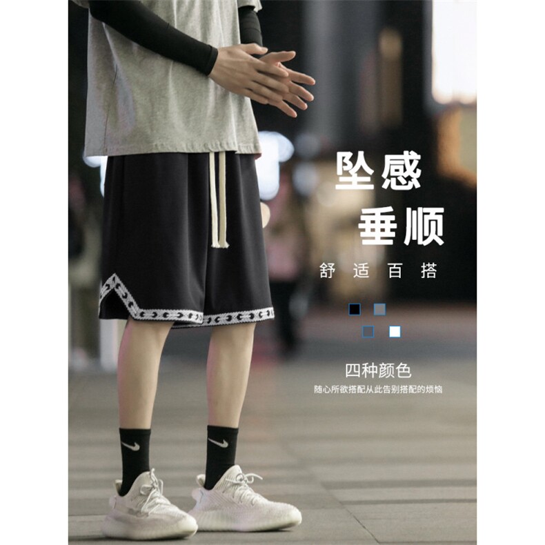外穿冰丝五分短裤美式开叉编织挺括清爽百搭裤子 DK526-特批21图片