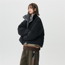 A337-Y002-P200冬季粉色立领撞色短款白鸭绒羽绒服控315，男装羽绒服，电商A337