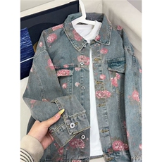 B221美式高街暗黑小众重工艺印花牛仔外套SY2537-特P70控118，男装工装外套，电商B221