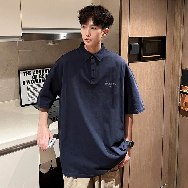 可设48小时支持抖音得物来样二开网眼透气翻领t恤美式短袖POLO衫，男装T恤，电商A486-1