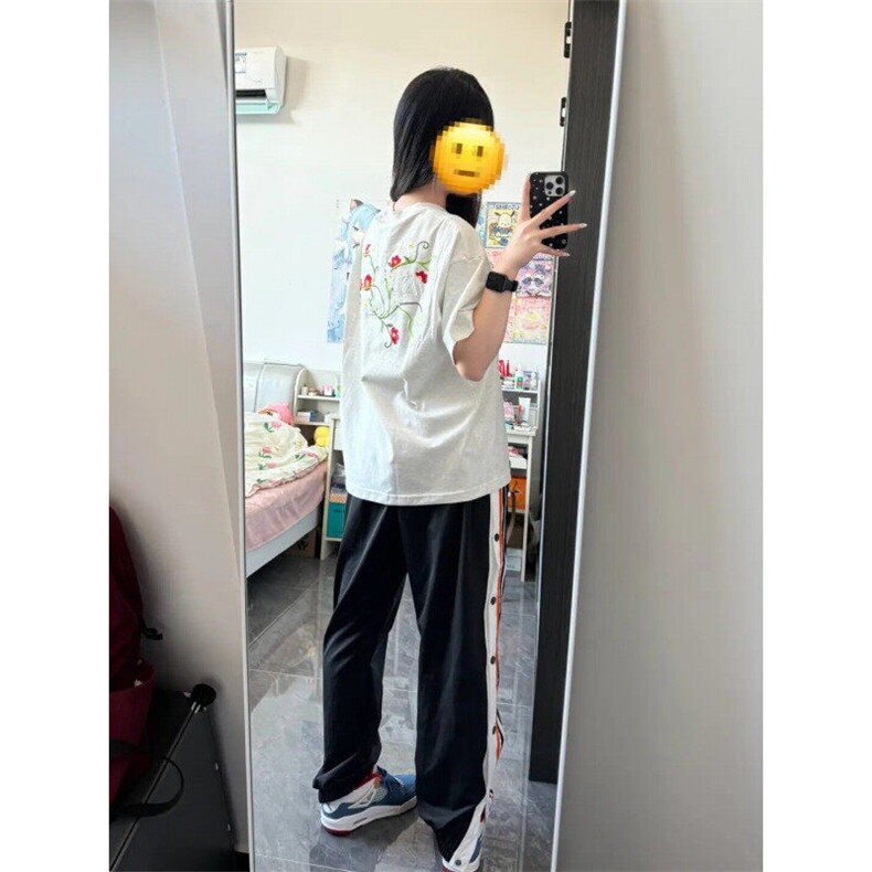 【有货】TX01ZZ-特P35美式街头潮牌藤蔓花卉刺绣cleanfit短袖T恤,男装T恤,星座1007（原301D）