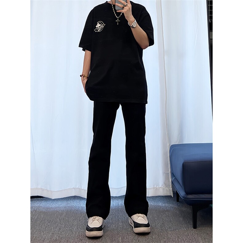 纯色cleanfit冰丝裤子马吉拉那不勒斯西裤高级感痞帅微喇西装裤图片