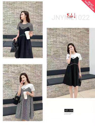 夏季新款、拼色连衣裙，女装连衣裙，简妮依魅