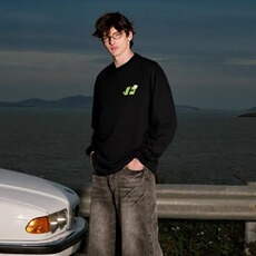 复古休闲创意刺绣长袖t恤男女款潮牌美式oversize上衣青少年圆领，男装卫衣，星座506A