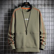 男秋季潮流ins卫衣宽松圆领刺绣印花辑明线休闲卫衣CYWY8856-P30，男装卫衣，电商A128