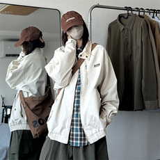 复古拉链休闲棒球服春秋2024新款宽松百搭立领夹克外套JK91，男装夹克，星座1116A-1（原606A）