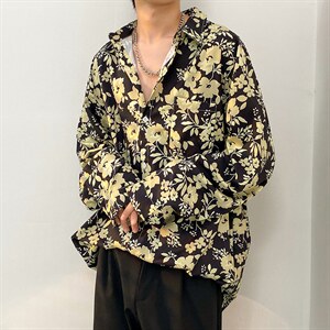 2025秋季花色长袖衬衫男慵懒风青少年痞帅免烫衬衣港风CS2313-P35图片