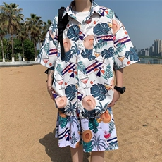 夏季新款衬衫潮流慵懒男方领冰丝垂感衬衫C4083P30，男装衬衫，星座1116-2