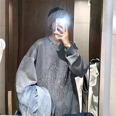2025秋新款麂皮绒宽松休闲oversize情侣套头卫衣B266-Y601-P60，男装卫衣，星座B257-1