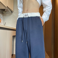 YK86099-P3555%棉45%聚酯纤维藏青色美式拼接卫裤男秋冬季，男装休闲裤，电商A086-1