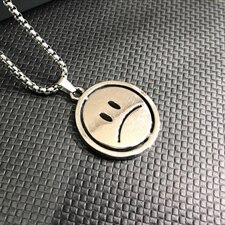 G1834欧美笑脸吊坠个性项链创意男士钛钢吊坠T恤链毛衣链配饰，项链，星座510A-2