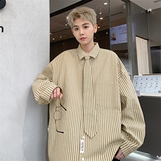 摆拍图-B225-C6096-P78-X98--美式复古·领结衬衫-全棉，男装衬衫，电商B225