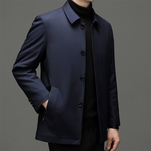 冬季新款中年男士棉衣翻领保暖加厚棉袄男装商务休闲上衣棉服外套图片