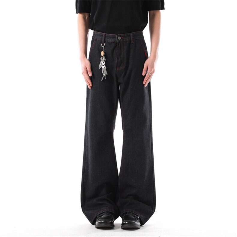 903-AB01-P45【S-2XL】原牛黑色蓝色小脚微喇牛仔裤,男装牛仔裤,星座903