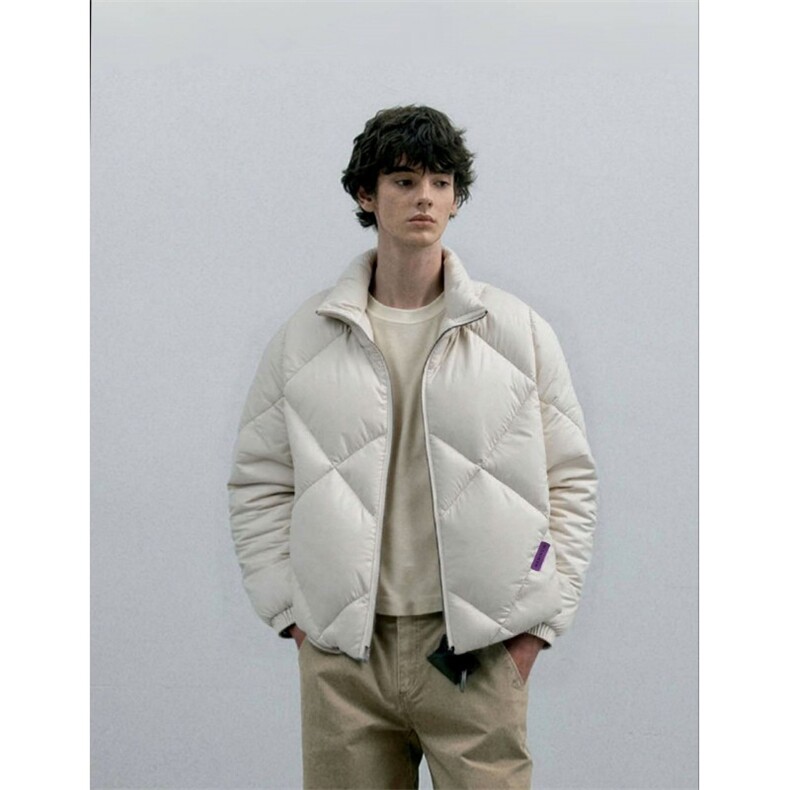 城市户外冬季轻薄羽绒服灰鸭绒菱格面包服男女情侣款立领保暖外套，男装羽绒服，星座112A