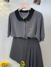 2025年夏季简约天丝刺绣假开衫，女装蕾丝衫/雪纺衫，圣旺供货