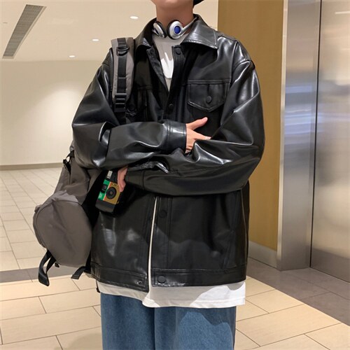 皮衣男潮牌ins港风宽松夹克新款衣服韩版潮流青少年外套PY181-P65，男装夹克，星座1008