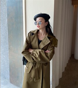 香丽迪秋装新款长款风衣,女装风衣,香丽迪1