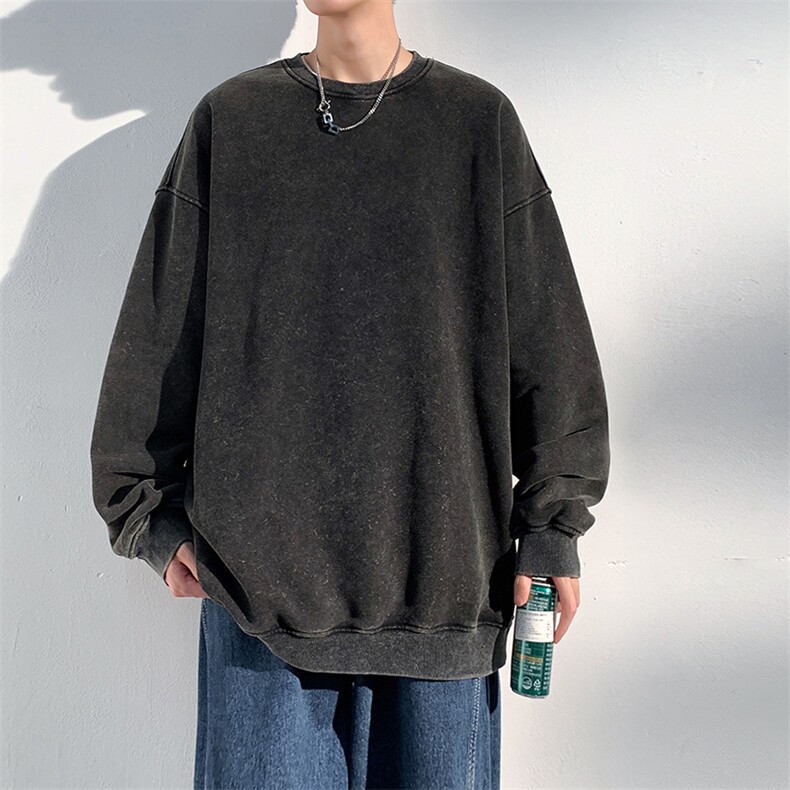 库存2万+抖音品质大码水洗做旧套头圆领卫衣男23XW99281-特批40,男装卫衣,电商A042