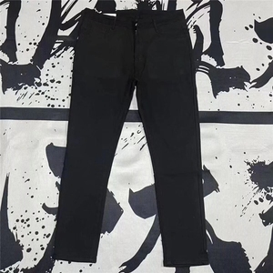 刺绣纯黑色牛仔裤男款修身小脚长裤潮牌百搭时尚休闲裤ZNH138 P49图片