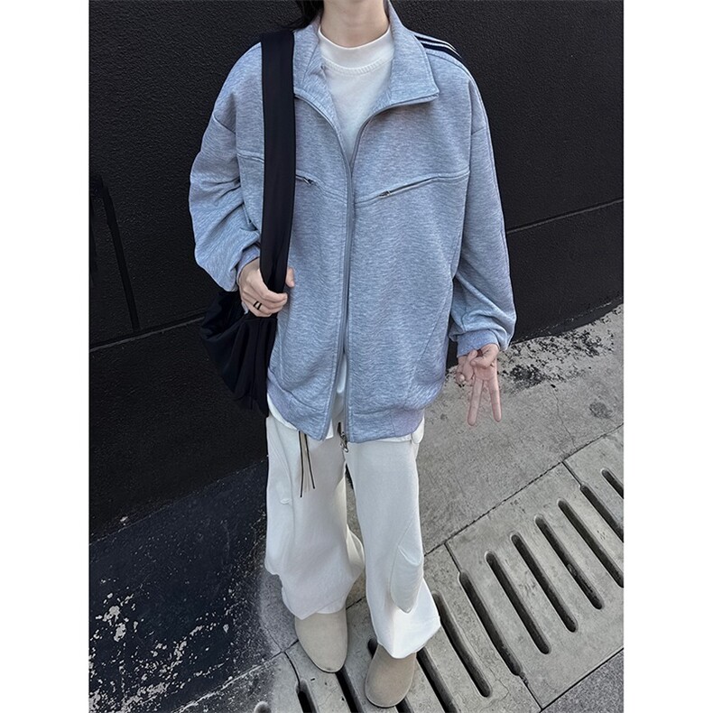 拼接条纹运动夹克开衫拉链卫衣S632P50,男装夹克,星座1116-2