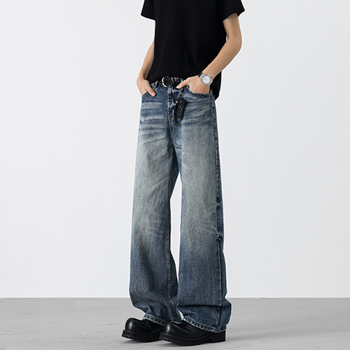 直筒牛仔裤立体猫须蜂窝百搭通勤长裤男N09918-P60，男装牛仔裤，星座308B-2