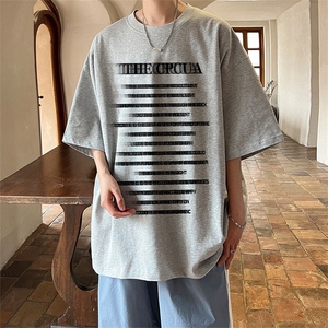 抖音得物二开现货供应220克夏装重磅美式高街宽松短袖t恤MT95图片