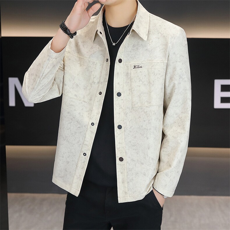 店主风夹克外套男春秋休闲百搭时尚翻领男士夹克上衣N7958-P90图片