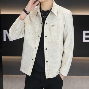 店主风夹克外套男春秋休闲百搭时尚翻领男士夹克上衣N7958-P90图片