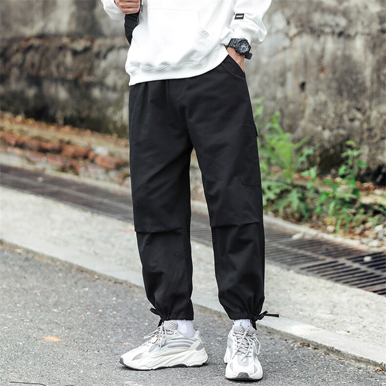 2021春秋季新日系四眼井大码宽松男束脚松紧腰休闲长裤K236-P40,男装休闲裤,电商A001