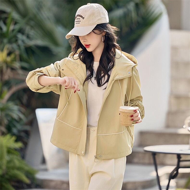 2025初春外套女短款小个子今年流行爆款二八月洋气连帽休闲夹克,女装套装/套裙,凯瑟曼