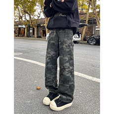 迷彩工装裤加长版高个子牛仔裤男188cm115直筒拖地阔腿裤KZ029P60，男装牛仔裤，电商B312