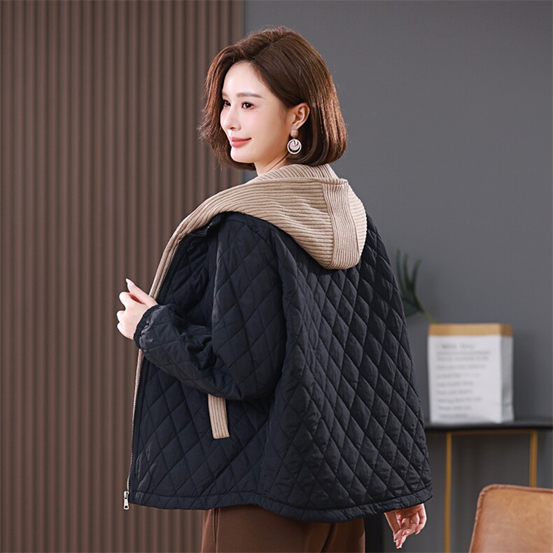 叶笙衣1180毛线连帽假俩件棉衣,女装棉衣/棉服,叶笙衣