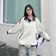 抖音得物高品质美式高街重磅结构设计拼接织带立领卫衣外套CM42，男装卫衣，电商A486