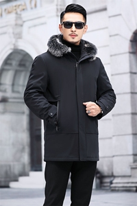 羽绒服中年男士商务休闲狐狸毛领羽绒服羽绒服外套KCN7777-5-P375图片