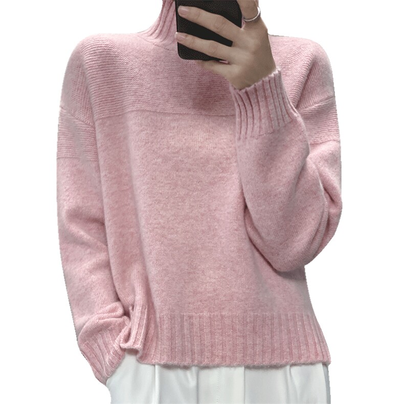 初秋打底针织衫慵懒风宽松外穿上衣服内搭羊毛毛衣,女装羊毛衫,耀日羊绒