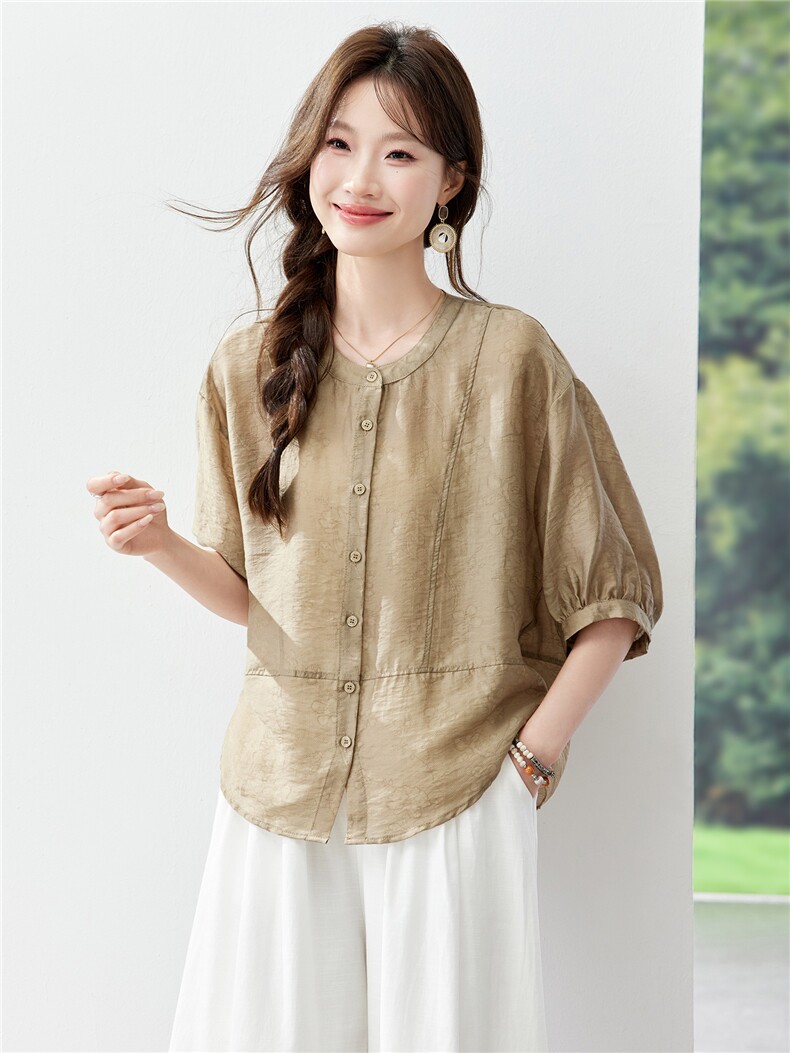 现货新品2026夏装新款亲肤透气休闲女士衬衣·,女装衬衫,木子恋